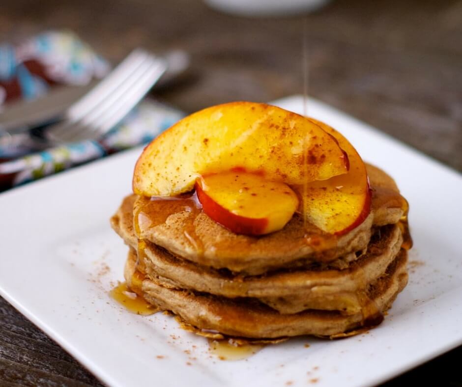 Oatmeal Pancakes with nectarines