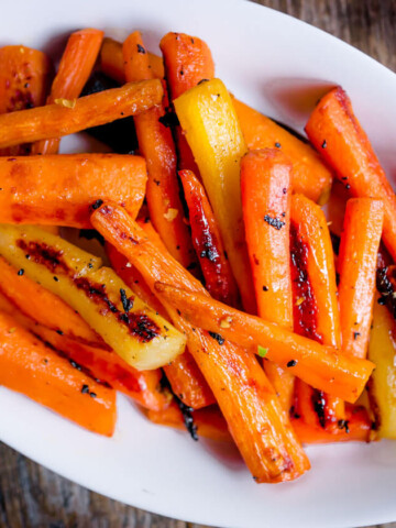 side dish - honey-ginger roasted carrots.