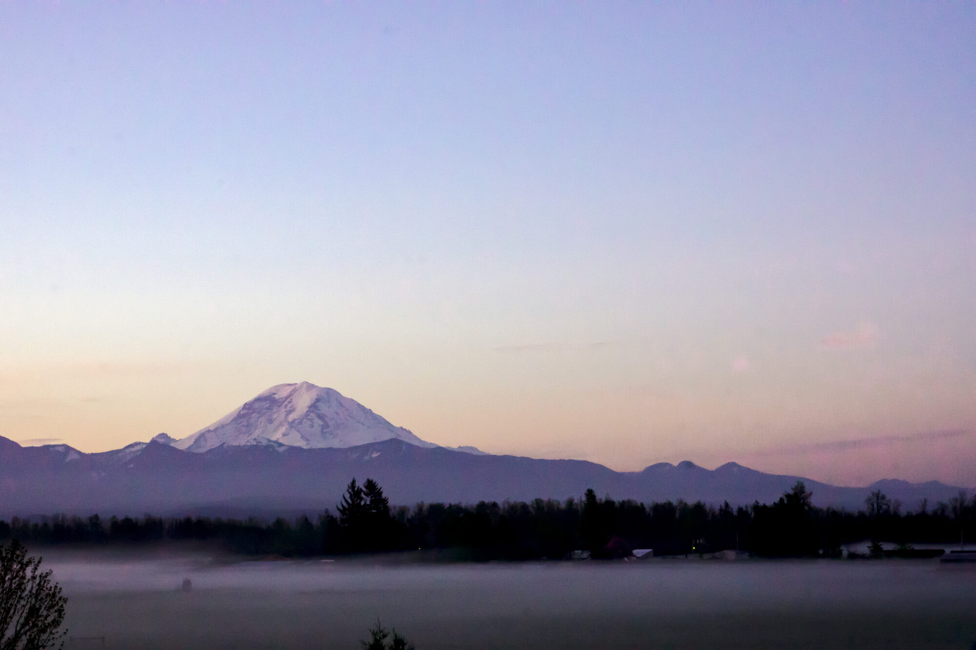Sunrise over Mt. Rainier from Enumclaw Washington