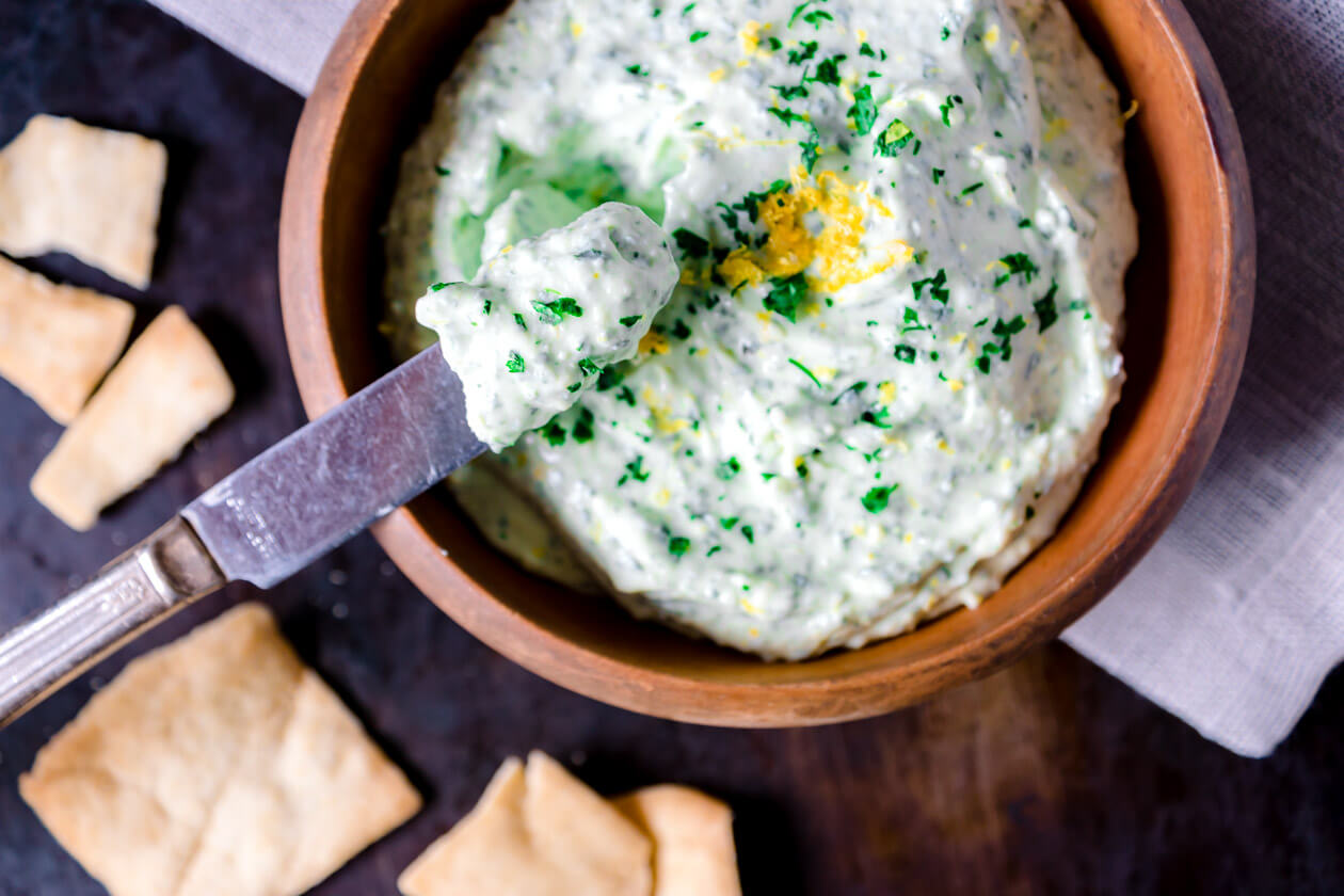 Whipped Goat Cheese with Lemon and Herbs