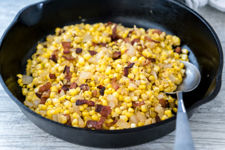Skillet Corn with Bacon - Plate Full of Grace