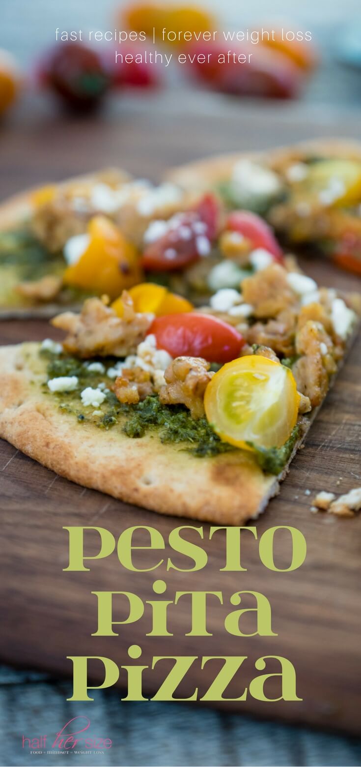 Easy pesto pita bread pizza - Plate Full of Grace